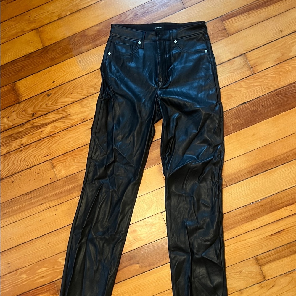Express Midnight Black Leather Pants